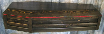 Cedar Coffin w/Dark Walnut Stain