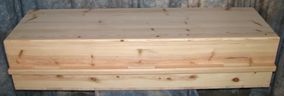 pine box casket unfinished