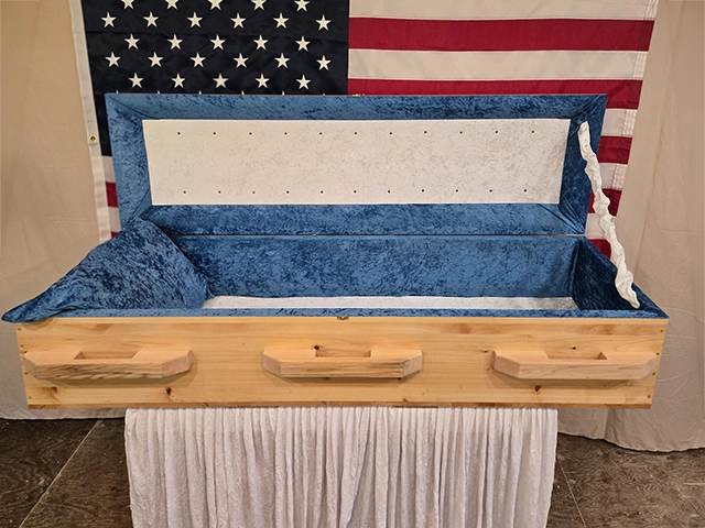 Port Orford Cedar Casket with Open Lid – Handmade in Oregon by Caskets by Design